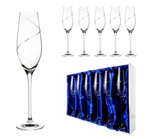 Silhouette - poháre na šampanské so Swarovski® Elements | sada 6 ks