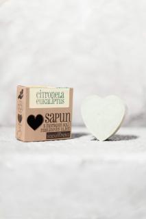 Sapunoteka Mydlo s morskou soľou v tvare srdca - Citronella & eukalyptus, 125g