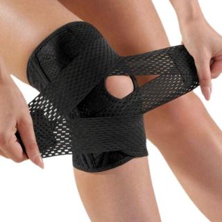 Elastická sťahovacia bandáž na koleno (Podpora kolena s dvoma sťahujúcimi pásmi na suchý zips pre efektívnu podporu)