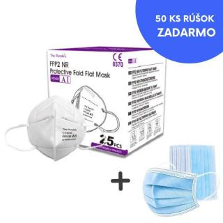 The Purples Respirátor FFP2 NR A1 50ks +50 ks ochr.rúška Zadarmo
