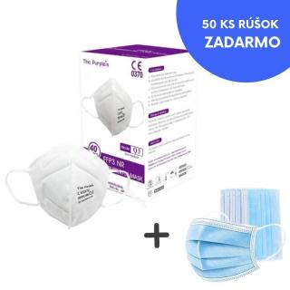 The Purples respirátor FFP3 NR Q3 50ks + 50 ks ochr.rúško Zadarmo