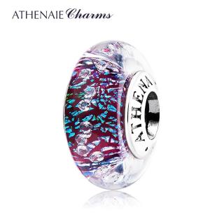 Athenaie prívesok Záhadné fialové šumivé sklo Murano MNG143