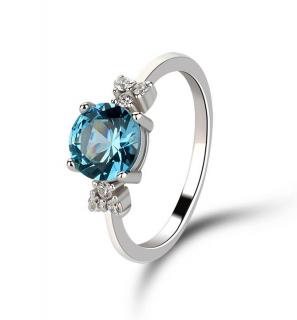 Emporial luxusný strieborný prsteň s drahokamom Zafírové modré kúzlo MA-R0572-SILVER-BLUE Velikost: 10 (EU: 61-63)