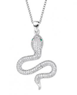 Emporial luxusný strieborný rhodiovaný náhrdelník Trblietavý had HA-YJDZ132
