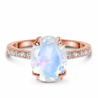 Emporial prsten 14k zlato Vermeil GU-DR10789R-ROSEGOLD-MOONSTONE-TOPAZ Velikost: 6 (EU: 51-53)