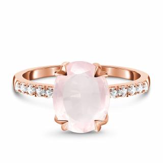 Emporial prsten 14k zlato Vermeil GU-DR10789R-ROSEGOLD-ROSEQUARTZ-TOPAZ Velikost: 6 (EU: 51-53)