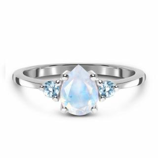 Emporial stříbrný prsten GU-DR9238R-SILVER-MOONSTONE-BLUETOPAZ Velikost: 10 (EU: 61-63)