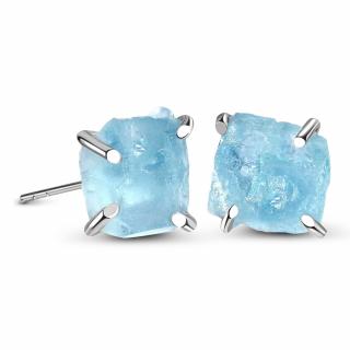 Emporial strieborné rhodiované náušnice s Akvamarínom GU-DR1622122E-SILVER-AQUAMARINE