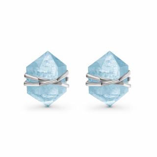 Emporial strieborné rhodiované náušnice s drahokamom Akvamarínom GU-DR16863E-SILVER-AQUAMARINE