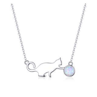 Emporial strieborný náhrdelník Milovaná mačka SCN395
