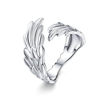 Emporial strieborný nastaviteľný prsteň Anjelské krídla SCR512 Velikost: Univerzální 52-60 mm