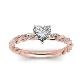 Emporial strieborný pozlátený prsteň Prepletené srdce Ružové zlato MA-R041-ROSEGOLD Velikost prstenu: 10 (EU: 61-63)
