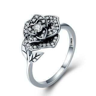 Emporial strieborný prsteň Krásna ruža SCR382 Velikost: Univerzální 52-60 mm