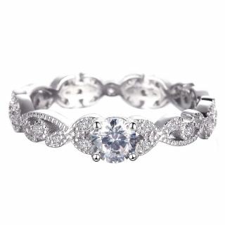 Emporial strieborný rhodiovaný prsteň Princeznin klenot MA-R0206-SILVER Velikost: 9 (EU: 59-60)
