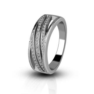 Emporial strieborný rhodiovaný prsteň Trblietavé línie MA-MR1007-SILVER Velikost: 7 (EU: 54-56)