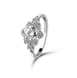 Emporial strieborný rhodiovaný prsteň Trblietavý kvet MA-R0727-SILVER Velikost: 10 (EU: 61-63)