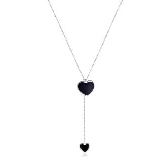 Royal Fashion náhrdelník Dvojité srdcia BSN095