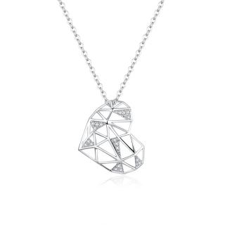 Royal Fashion náhrdelník Trblietavé geometrické srdce SCN364