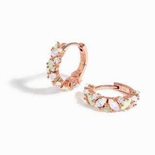 Royal Fashion náušnice Krúžky z mnohých drahokamov 14k ružové zlato Vermeil s drahokamami Moonstony topazy a opály…