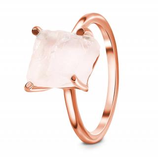 Royal Fashion prsten 14k zlato Vermeil GU-DR15849R-ROSEGOLD-ROSEQUARTZ Velikost: 6 (EU: 51-53)