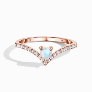 Royal Fashion prsteň Jeden pre mňa 14k ružové zlato Vermeil s drahokamom Moonstonom a drahokamami topazy GU-DR20232R-ROSEGOLD-MOONSTONE-TOPAZ…