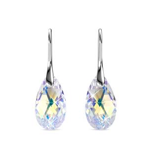 Royal Fashion strieborné náušnice pozlátené 18k bielym zlatom Swarovski DES0305-AB-WG