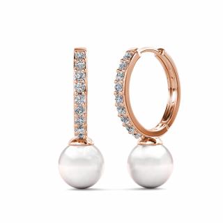 Royal Fashion strieborné náušnice pozlátené 18k ružovým zlatom Swarovski DES0722-RG