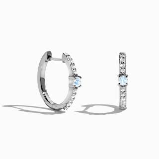 Royal Fashion strieborné rhodiované náušnice Znamenitosť s drahokamami Moonstony a drahokamami topazy GU-DR23085E-SILVER-MOONSTONE-TOPAZ