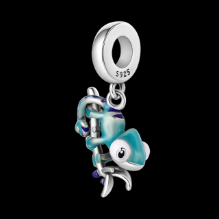 Royal Fashion strieborný prívesok meniaci farbu Chameleon KJC455