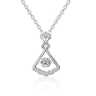 Royal Fashion strieborný rhodiovaný náhrdelník s drahokamom moissanitom HA-XMZ007-SILVER-MOISSANITE-ZIRCON