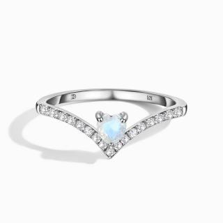 Royal Fashion strieborný rhodiovaný prsteň Jeden pre mňa s drahokamom Moonstonom a drahokamami topazy GU-DR20232R-SILVER-MOONSTONE-TOPAZ Velikost: 7…