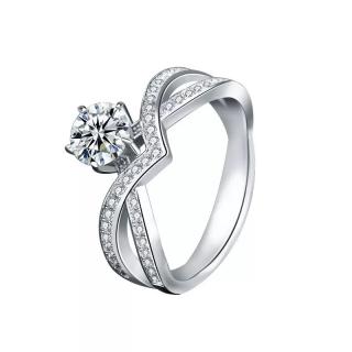Royal Fashion strieborný rhodiovaný prsteň s drahokamom moissanitom HA-XJZ005-SILVER-MOISSANITE-ZIRCON Velikost: 6 (EU: 51-53)