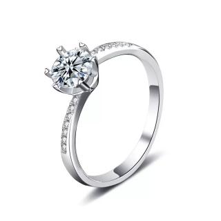 Royal Fashion strieborný rhodiovaný prsteň s drahokamom moissanitom HA-XJZ022-SILVER-MOISSANITE-ZIRCON Velikost: 6 (EU: 51-53)