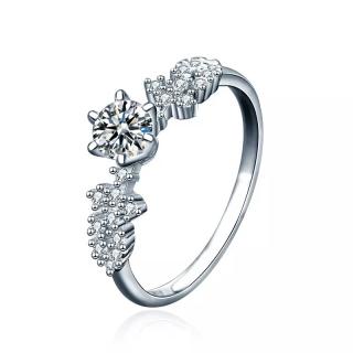 Royal Fashion strieborný rhodiovaný prsteň s drahokamom moissanitom HA-XJZ046-SILVER-MOISSANITE-ZIRCON Velikost: 6 (EU: 51-53)