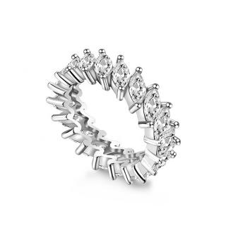 Royal Fashion strieborný rhodiovaný prsteň Trblietavé lístky HA-GR42-SILVER Velikost: 5 (EU: 49-50)