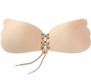 FlyBra neviditeľná Push-up samodržiaca podprsenka Barva: Béžová, Velikost: C