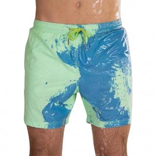 Pánske plavky meniace farbu Barva: Modrá (mění se na zelenou), Velikost: XL