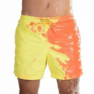 Pánske plavky meniace farbu Barva: Oranžová (mění se na žlutou), Velikost: L
