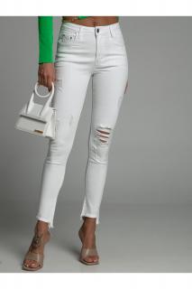 Dámske skinny jeans GOGO Farba: Biela, Konfekčná veľkosť: XL