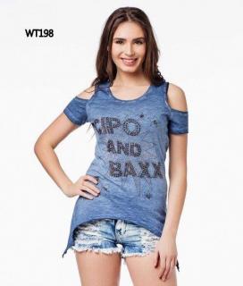 Dámske tričko CIPO & BAXX WT198 INDIGO Farba: Modrá, Konfekčná veľkosť: L