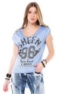 Dámske tričko CIPO & BAXX WT237 INDIGO Farba: Modrá, Konfekčná veľkosť: L