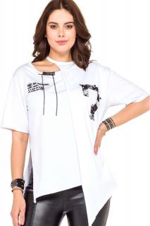 Dámske tričko CIPO & BAXX WT239 WHITE Farba: Biela, Konfekčná veľkosť: L
