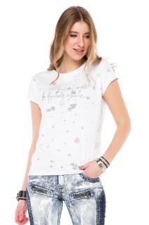 Dámske tričko CIPO & BAXX WT247 WHITE Farba: Biela, Konfekčná veľkosť: XL