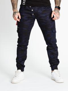 Pánske maskáčové joggery CIPO & BAXX CD690 CAMOUFLAGE-BLUE Farba: Modrá, Konfekčná veľkosť: W32/L34