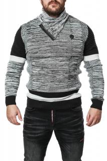 Pánsky sveter CIPO & BAXX CP250 BLACK-GREY Farba: Sivá, Konfekčná veľkosť: M