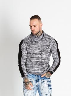 Pánsky sveter CIPO & BAXX CP252 BLACK-GREY Farba: Sivá, Konfekčná veľkosť: L