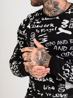 Pánsky sveter CIPO & BAXX CP276 BLACK Farba: Čierna, Konfekčná veľkosť: XXL