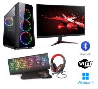AMD Ryzen 3 4300G Quad Core,DDR4 RAM 16GB,SSD 1000GB,AMD Radeon RX Vega 8 2GB,WiFi+Bluetooth,24 LCD monitor ACER 100Hz,SET,WIN11