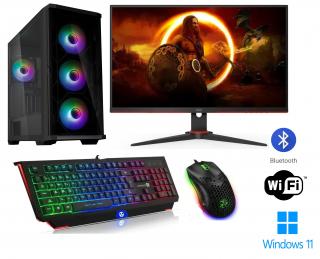 AMD Ryzen 5 7600X Hexa Core+vodné chladenie,DDR5 RAM 32GB,Gigabyte Geforce RTX 4060 Ti 8GB,SSD 1000GB,WiFi+Bluetooth,27 LCD AOC 165Hz,hráčsky SET,WIN11 PRO