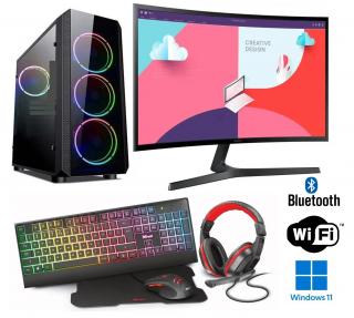 AMD Ryzen 5 8500G 6-Core,DDR5 RAM 32GB,SSD 1000GB,AMD Radeon XFX Speedster RX 6600 DUAL V2 8GB,WiFi+BlueTooth,27 LCD monitor Samsung 100Hz,prehnutý,Hráčsky set,WIN11 PRO